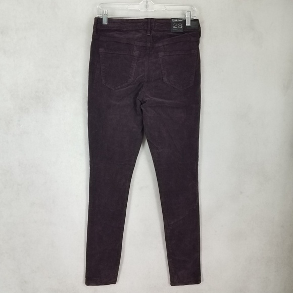 NEW Dear John Size 28 Gisele High Waisted Skinny Jeans Pants in Burgundy NWT $74 - Picture 2 of 13